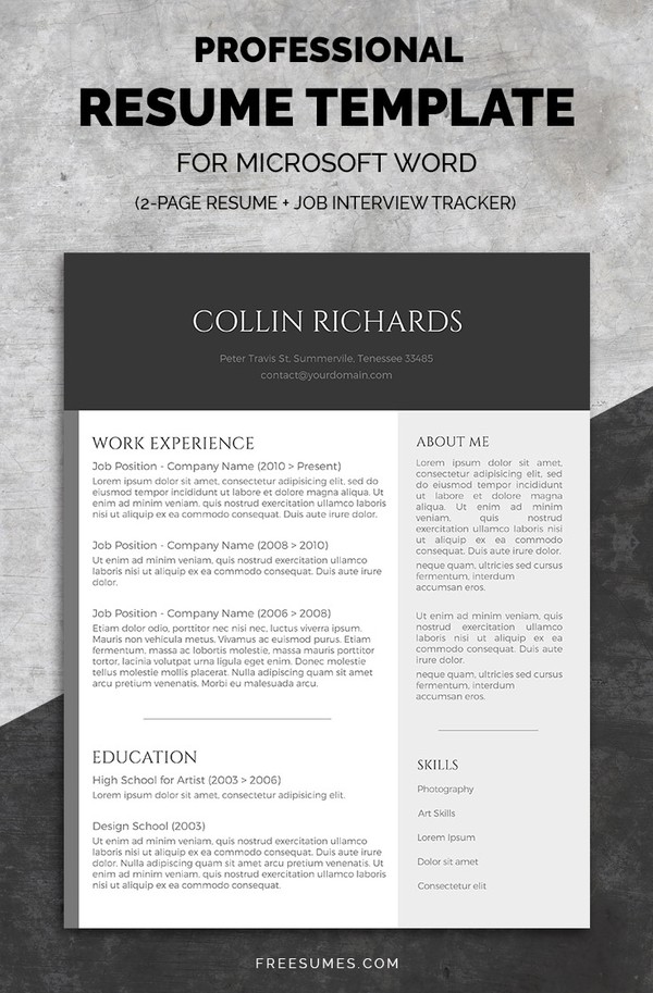 Professional Resume Template Set | Plain But Trendy