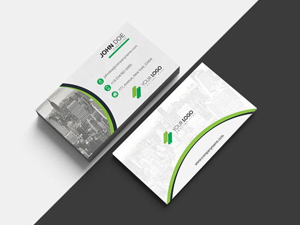 Free Green Color Vector Business Card