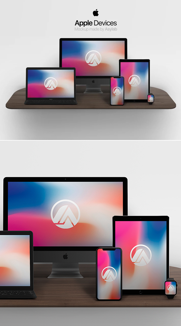 Free Apple Devices Mockup PSD Templates