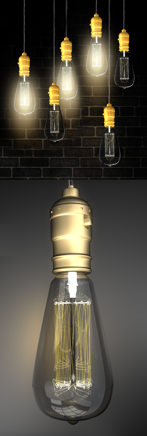 Free Bulb Lights PSD Mockup Templates