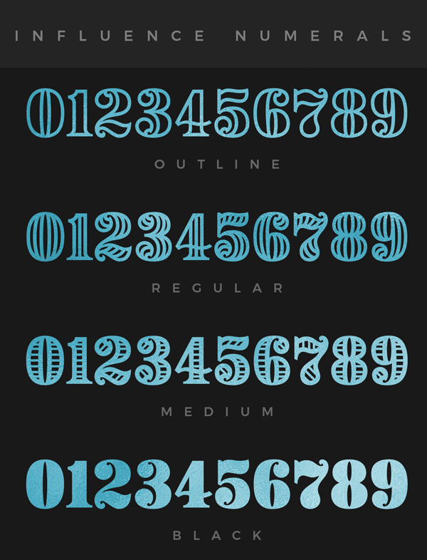 Influence Numerals Free Font