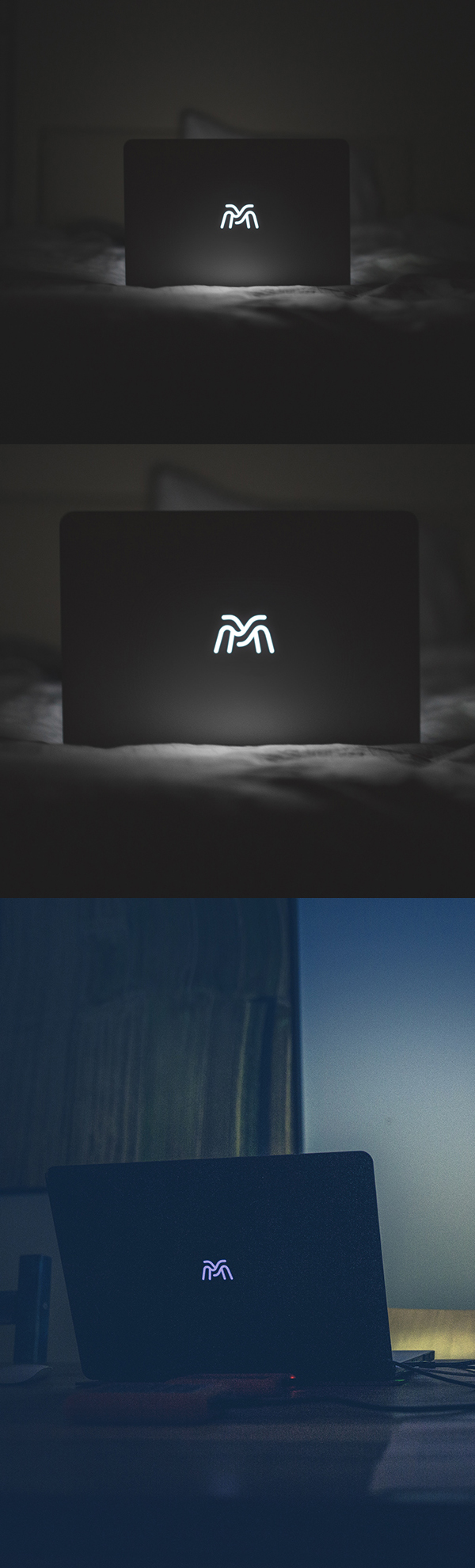 Free Backlight Macbook Logo Mockup