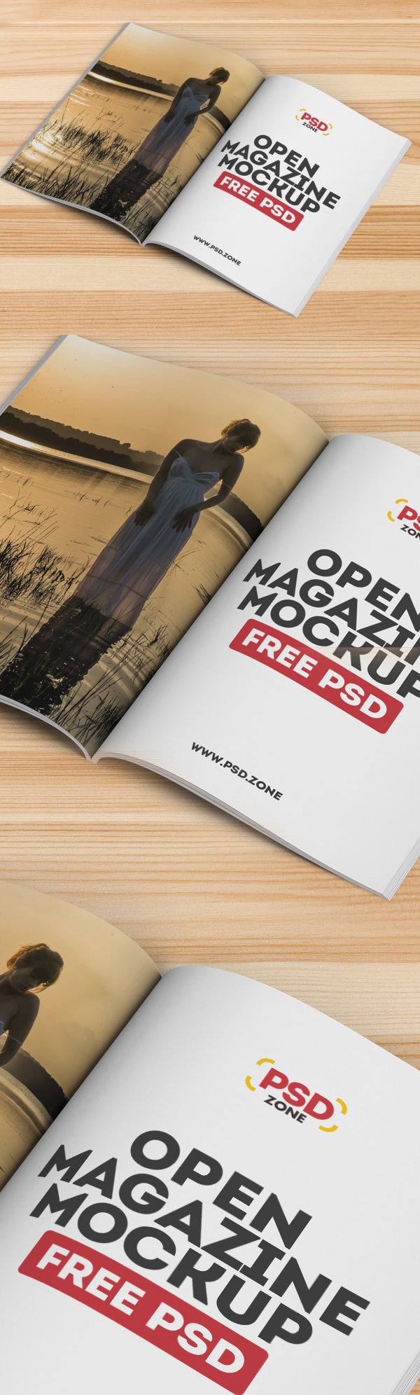 Open Magazine Mockup Free PSD