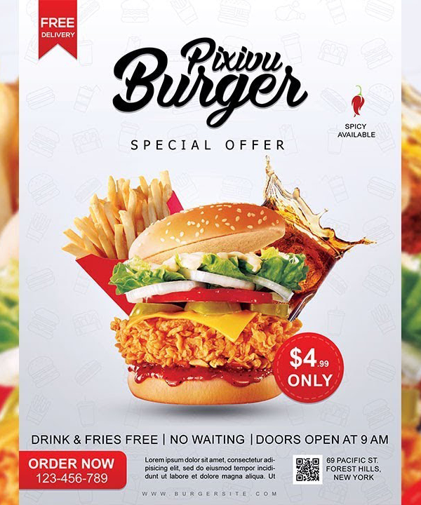 How to Create Burger Restaurant Flyer Design in Photoshop Tutorial