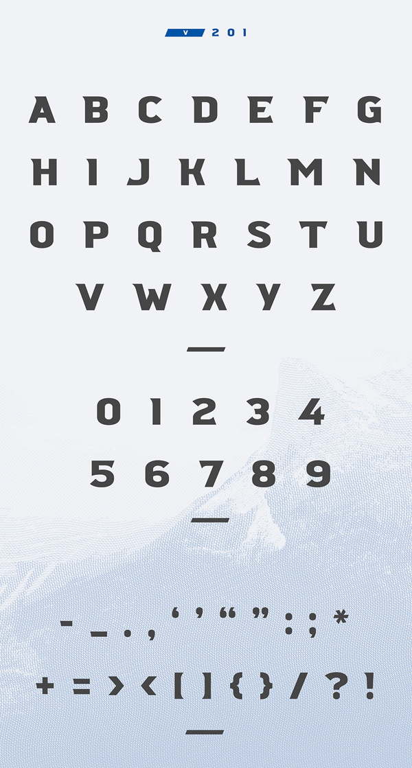 Ridgeline 201 font letters