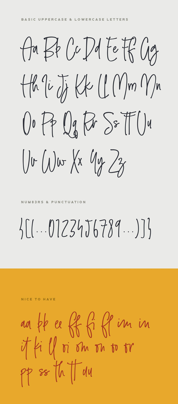 Smooth Stone Handwritten font letters