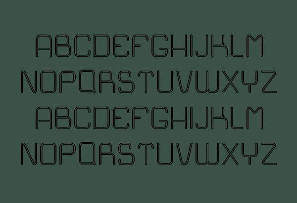 Easy Outline Font Letters and Numbers