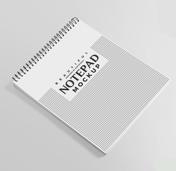Free and Charming Ringed Notepad Mockup
