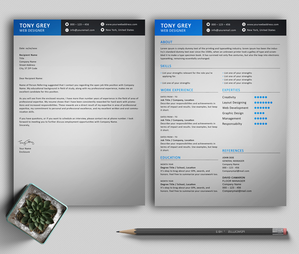 Freebie – Simple Resume Template with Cover Letter - 4