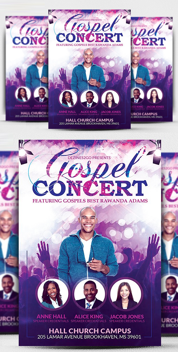 Gospel Concert and Church Flyer Template