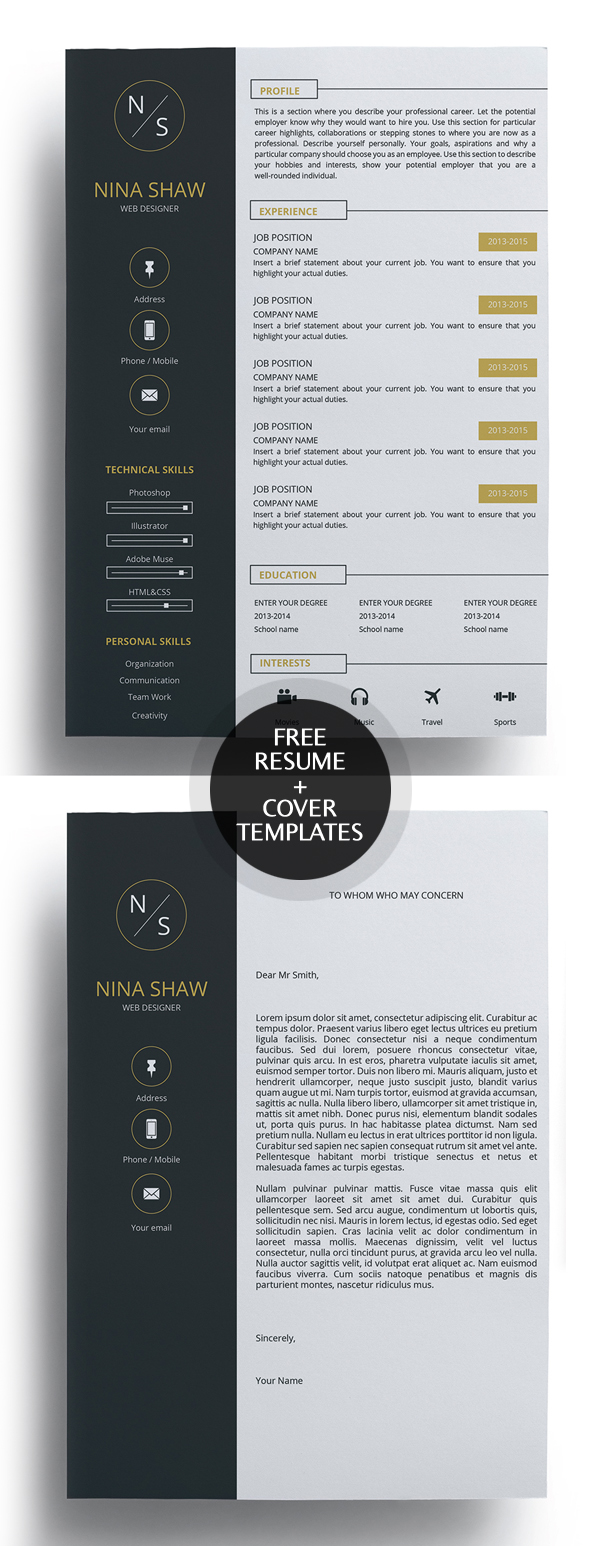 Freebie: Super Clean Free Resume Template and Cover Letter