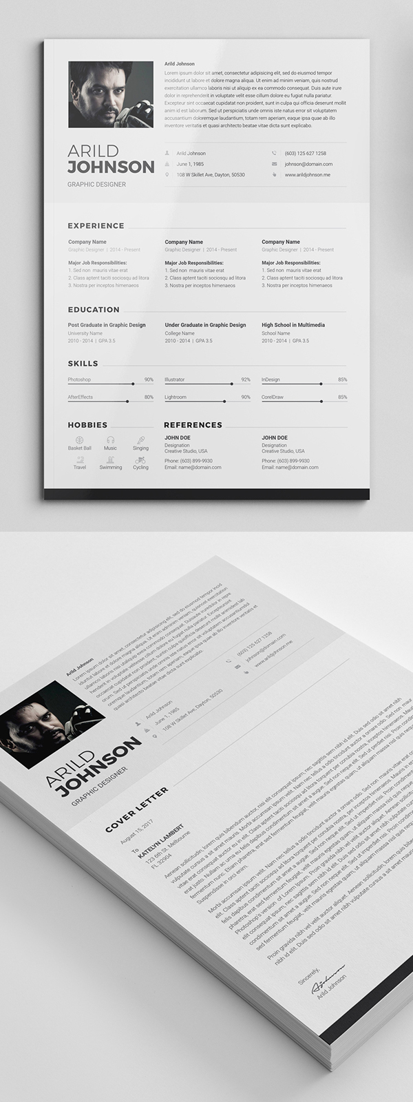 Freebie: Creative Simple Resume Template & Cover Letter