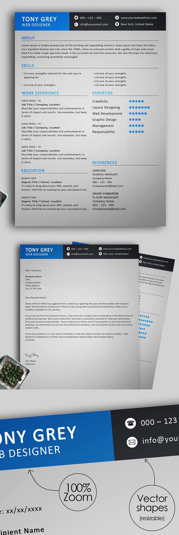 Freebie: Simple Resume Template with Cover Letter