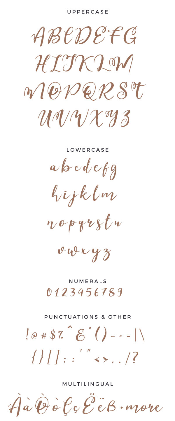 Esteh Script Free Font Letters and Numbers