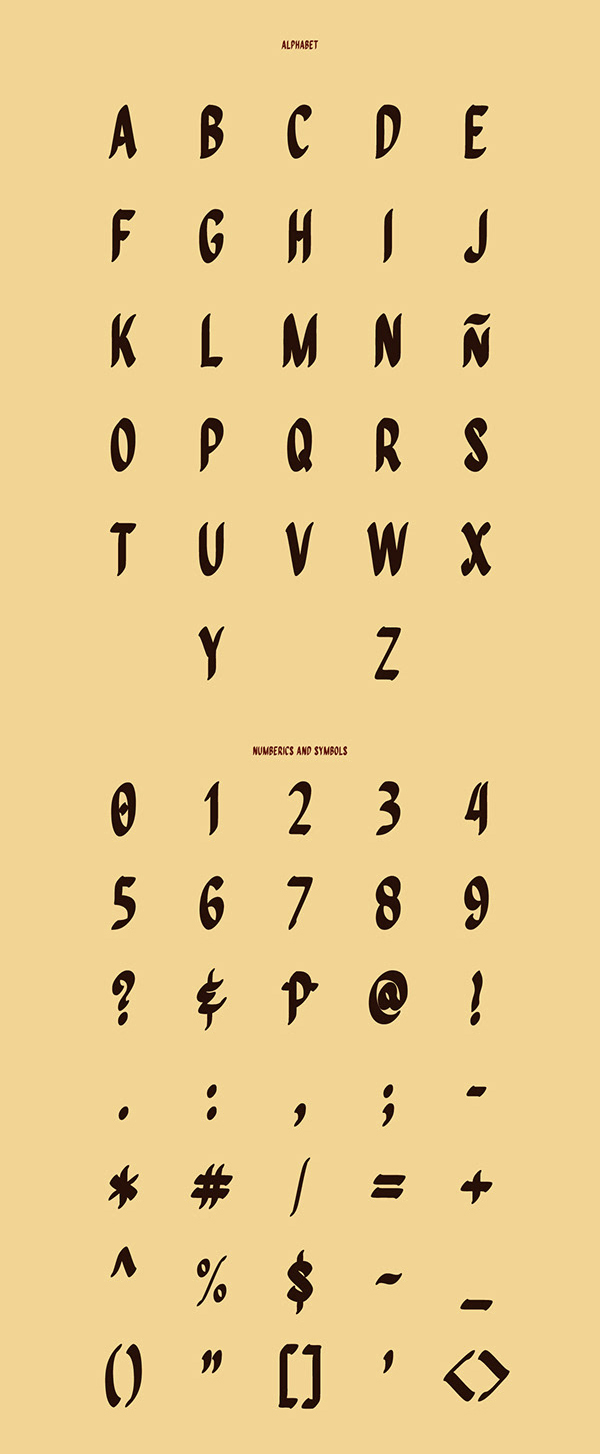 Quiapo Brush Free Font Letters and Numbers