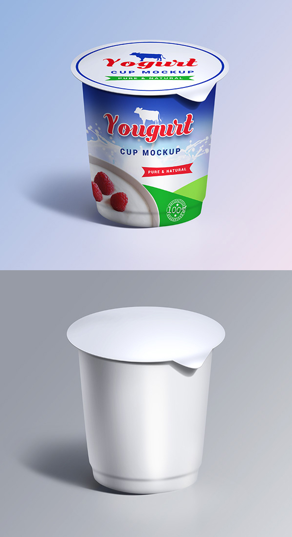 Free Yogurt Cup Mockup PSD Template
