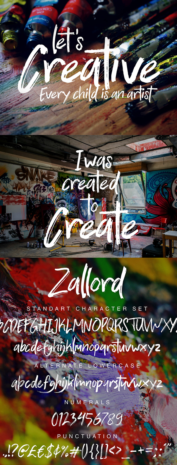 Zallord Brush Free Font Letters