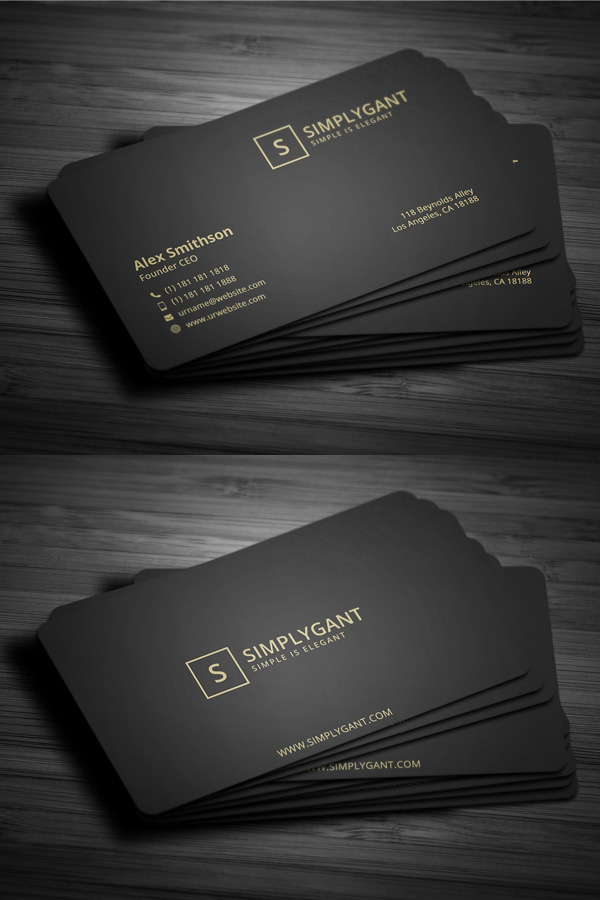 Simple Dark Business Card Template