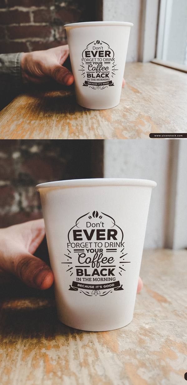 Free Vintage Coffee Cup Logo Branding Mockup PSD