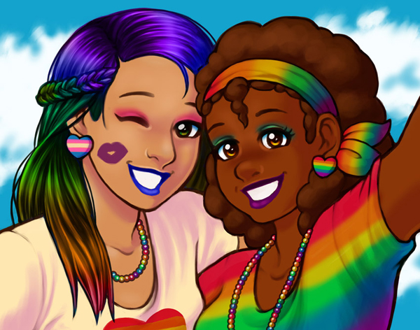 How to Draw & Paint a Rainbow Date Duo in Adobe Photoshop