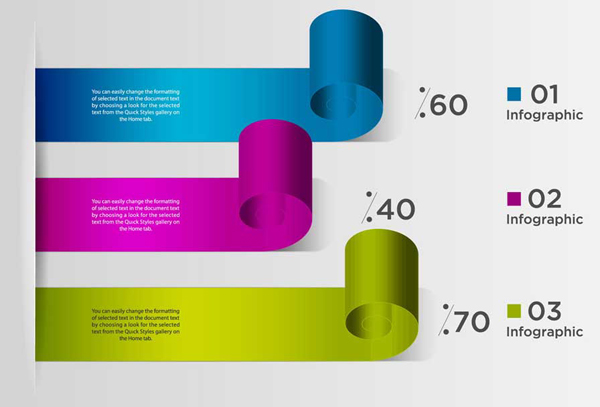 Free 3D Modern Business Infographics Options Element