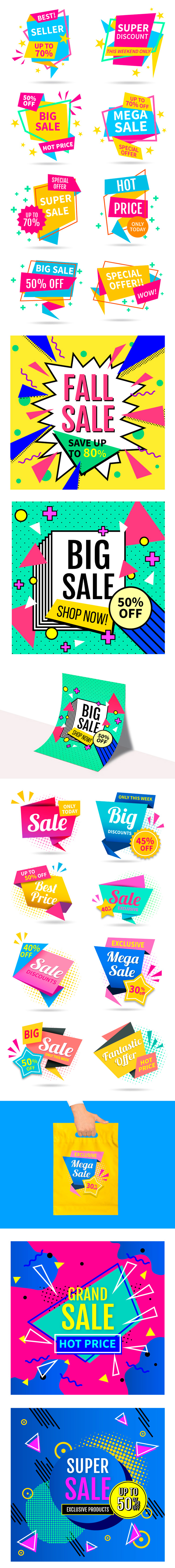 Free Colorful Sales Vector Set