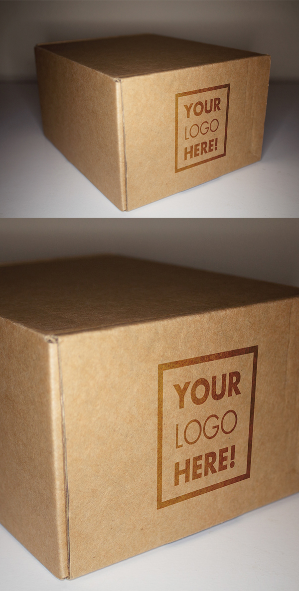Free Packaging Box with LOGO Mockup
