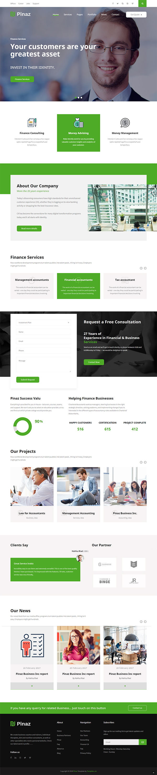 Pinaz - Corporate and Finance HTML Template