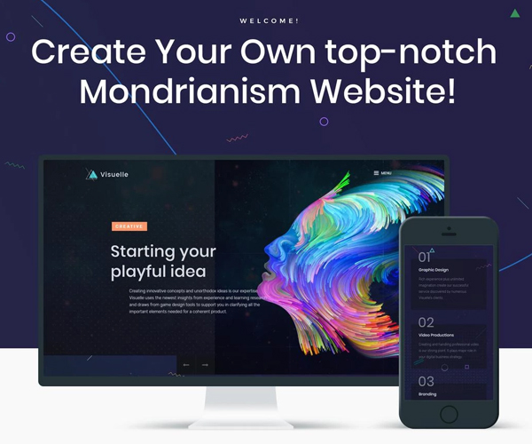 Visuelle - Creative Mondrianism Elementor WordPress Theme