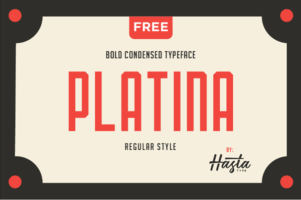 Platina Bold Condensed Free Font