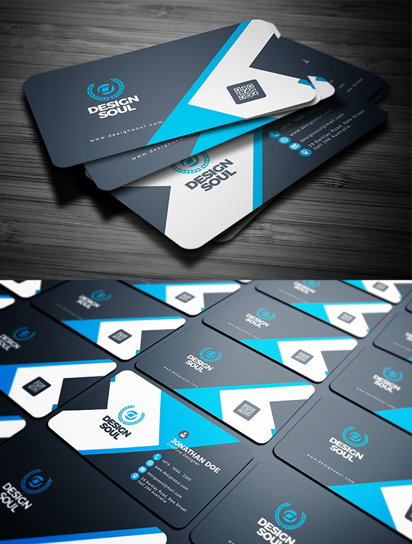 Blue & Black Business Card