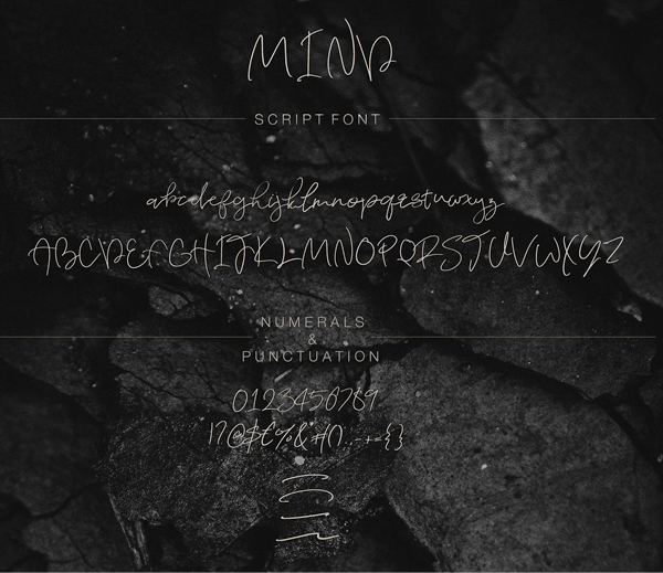 Mind Script Font Letters