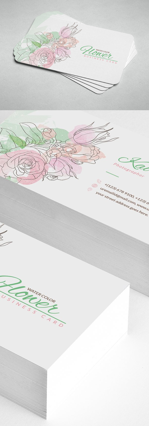 Floral Business Card Template Design