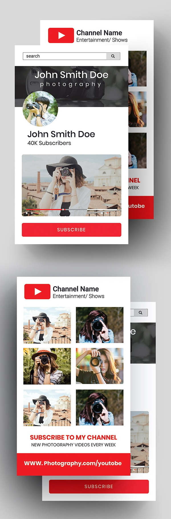 YouTube Business Card Template Design
