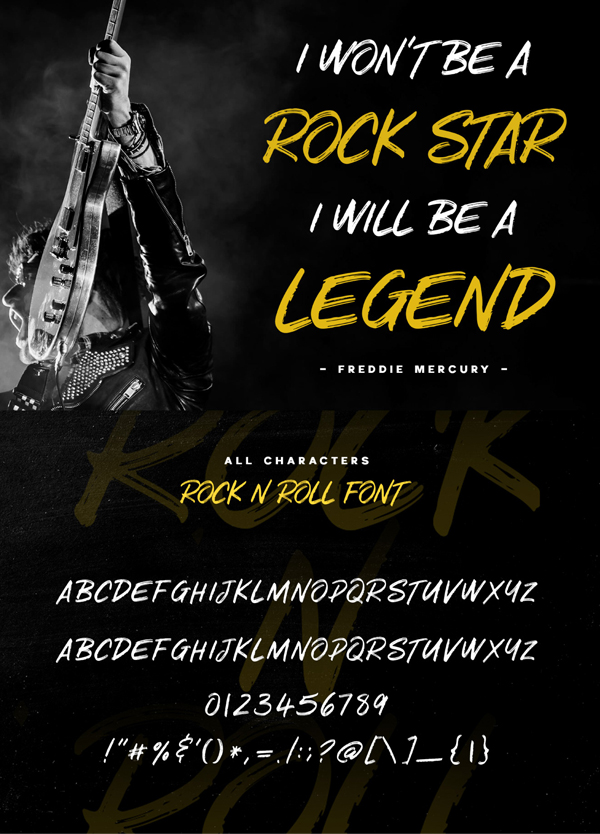Rock n Roll Textured Brush Font Letters