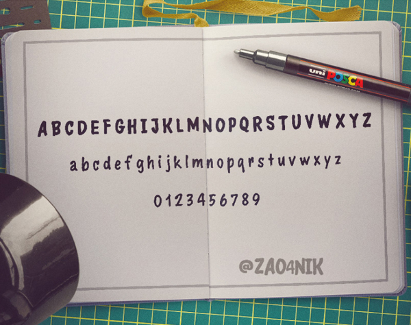 FreeFont Brush Font Letters