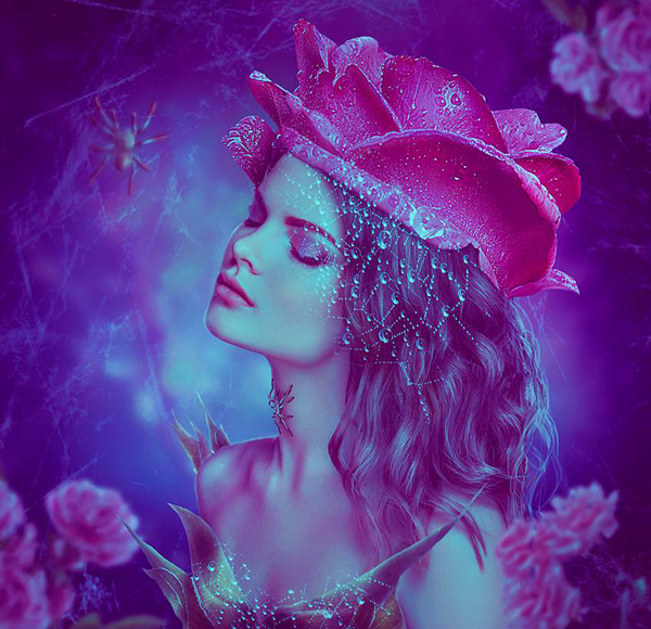 How to Create a Rose and Spider Portrait Photo Manipulation in Photoshop