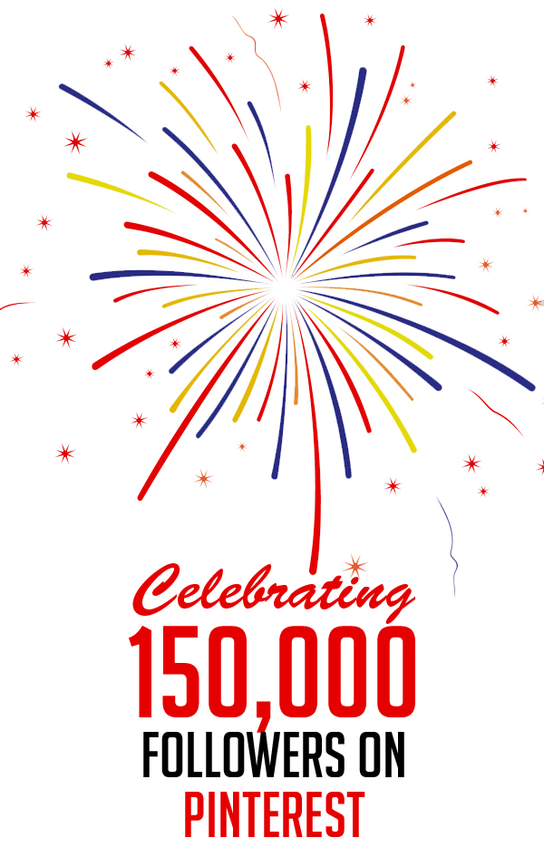 Celebrating 150,000 Pinterest on followers