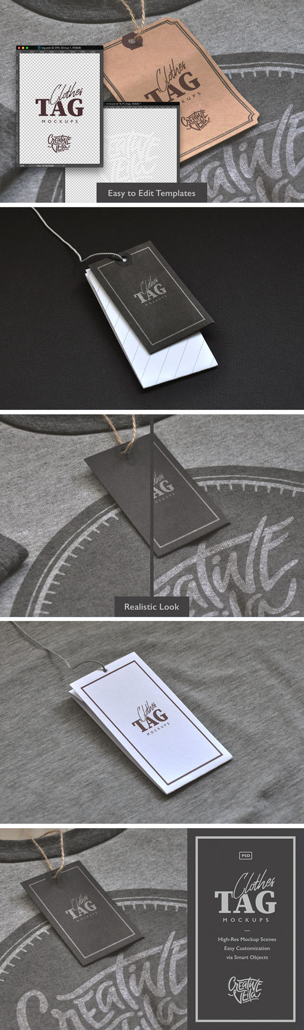 Free Clothes Label Tags PSD Mockups