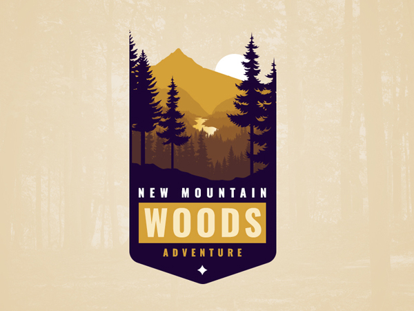 New Mountain Woods Adventure Vintage Logo Design by Dimitar Dzhenkov