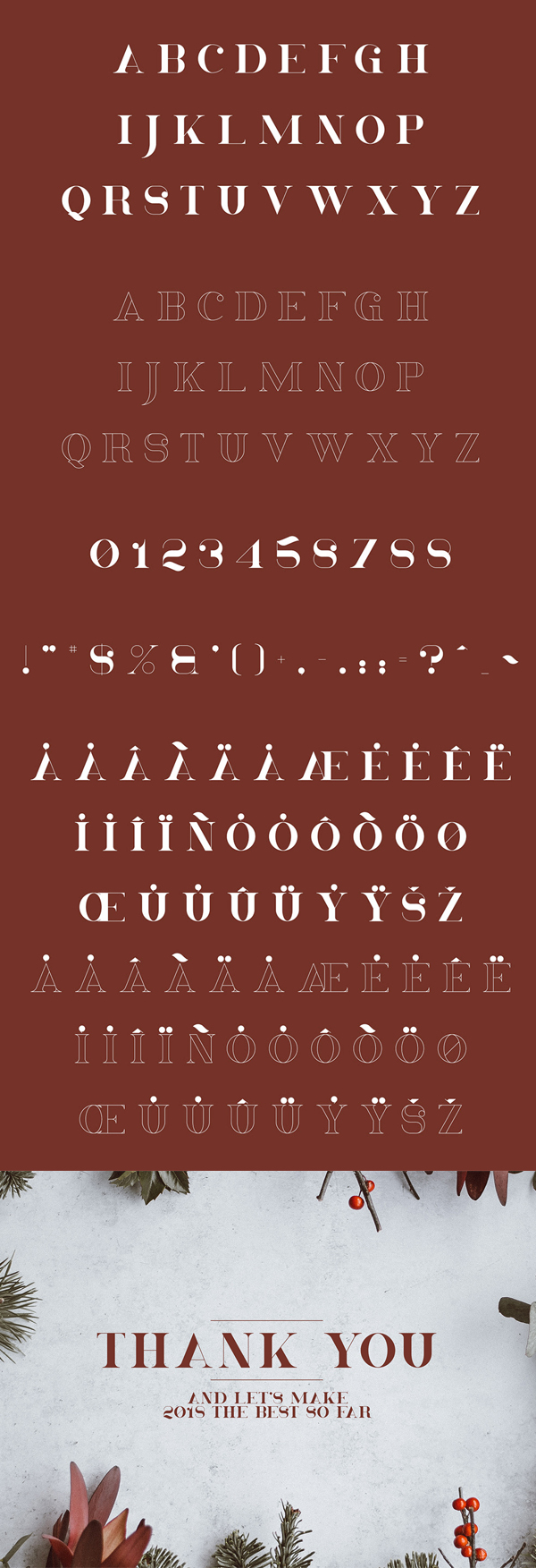 Christmas Serif Font Letters