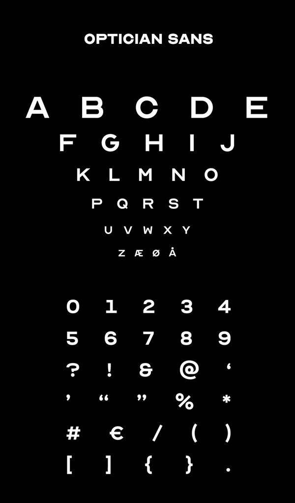OPTICIAN SANS Font and Letters
