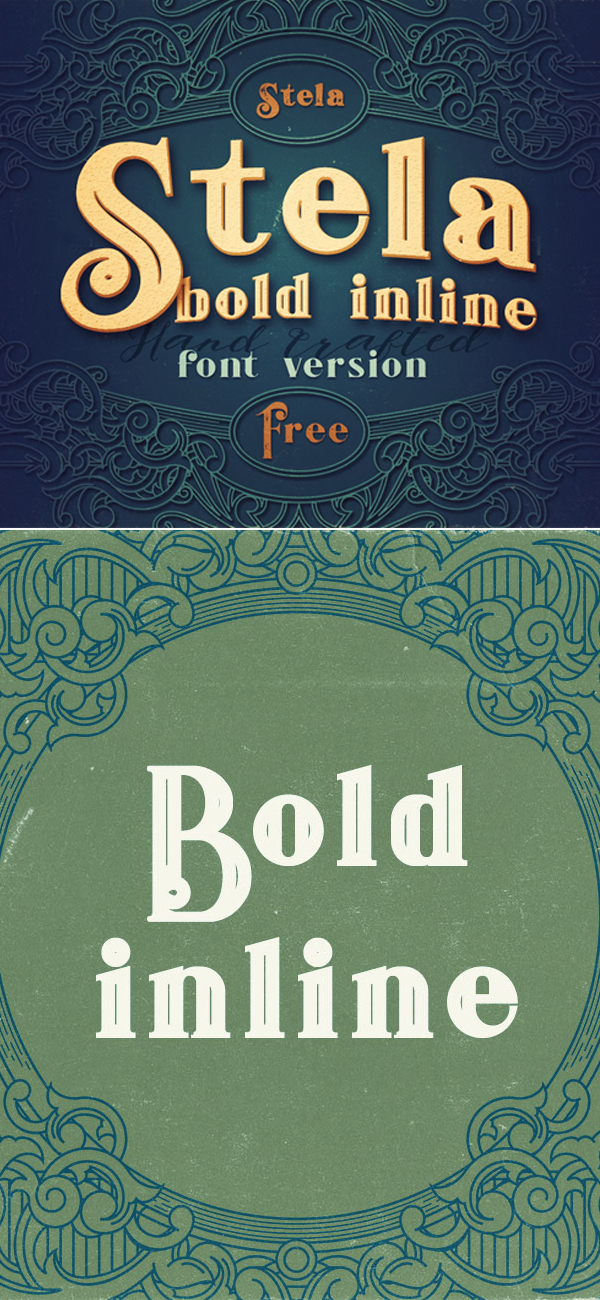 Stela Bold Inline Free Font