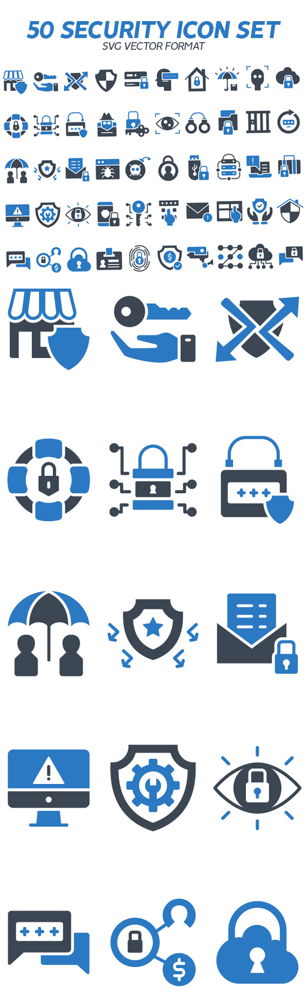 Freebies for 2019: 50 Free Security Vector Icon Set (SVG)