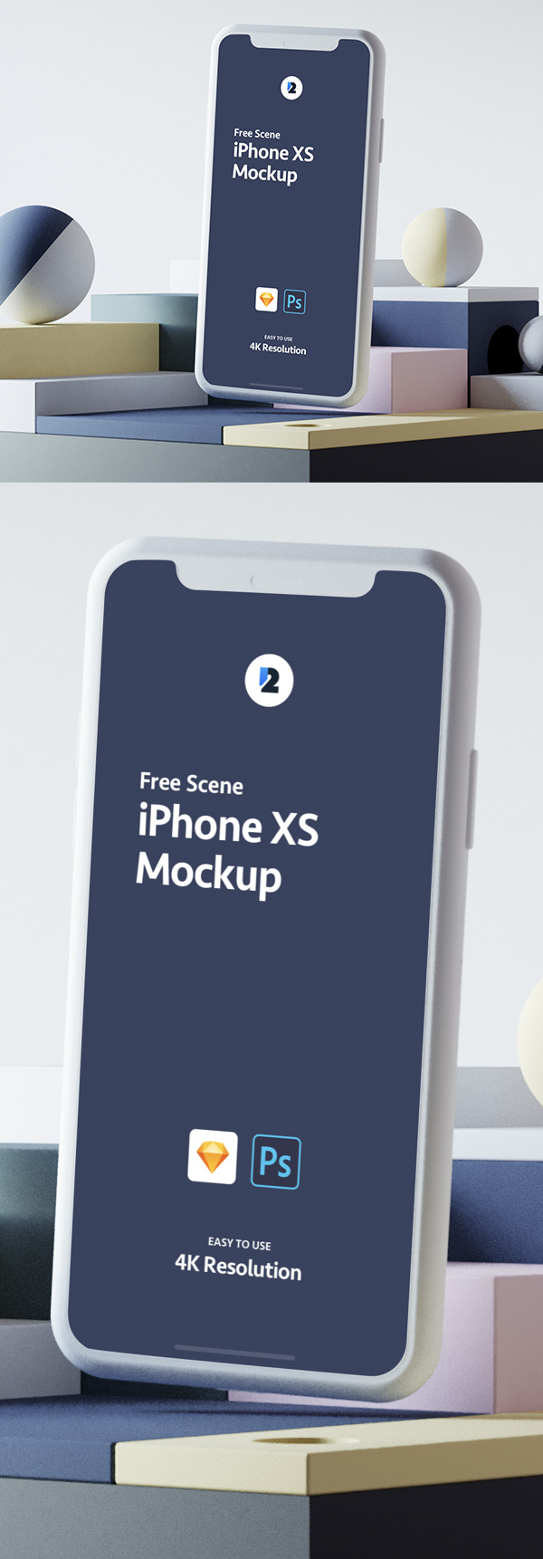 Freebies for 2019: Creative iPhone XS Scene Mockup Free Download