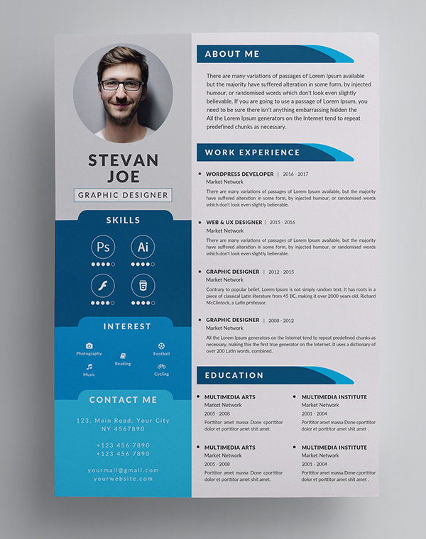 Freebies for 2019: Free Modern Resume Template