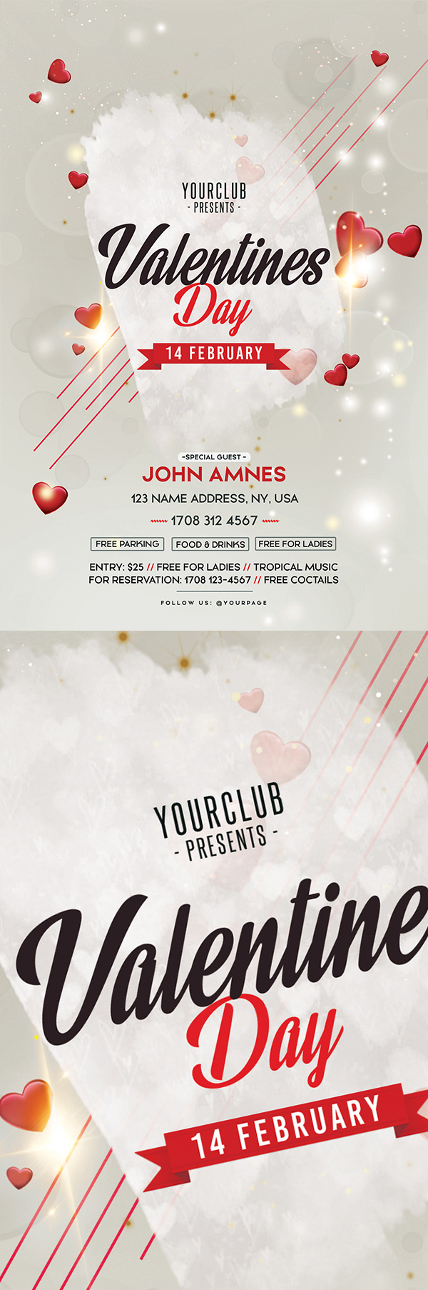 Freebies for 2019: Free Valentine’s Day PSD Flyer Template