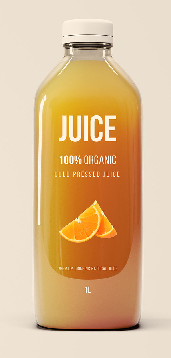 Freebies for 2019: Free Big Glass Juice Bottle Mockup