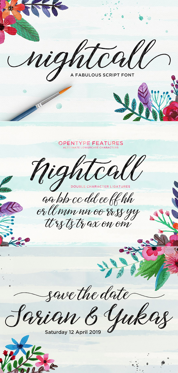Freebies for 2019: Free Nightcall Script Font