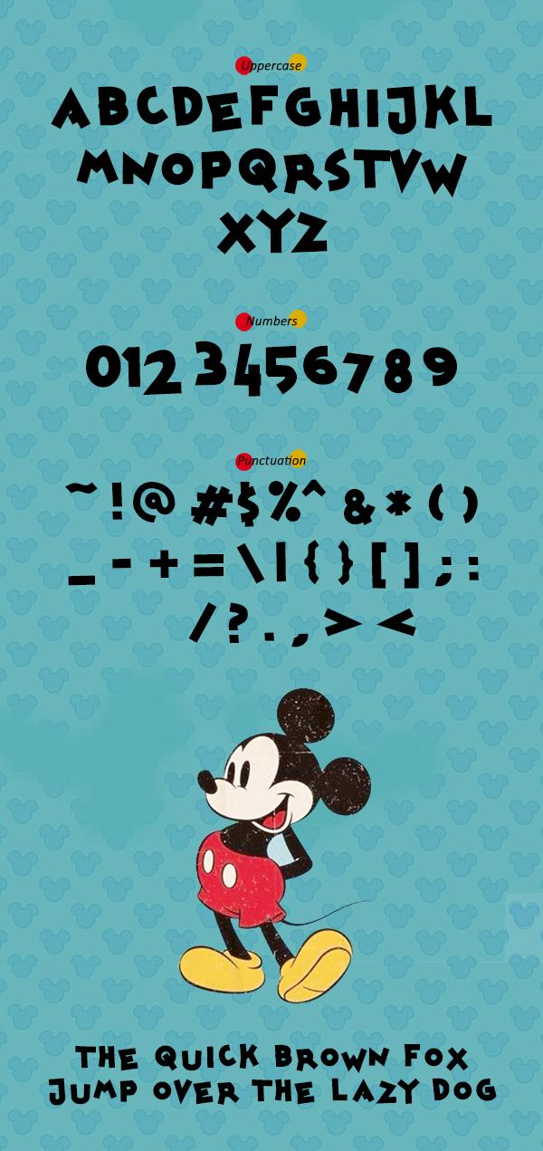 Mickey kw Font Letters